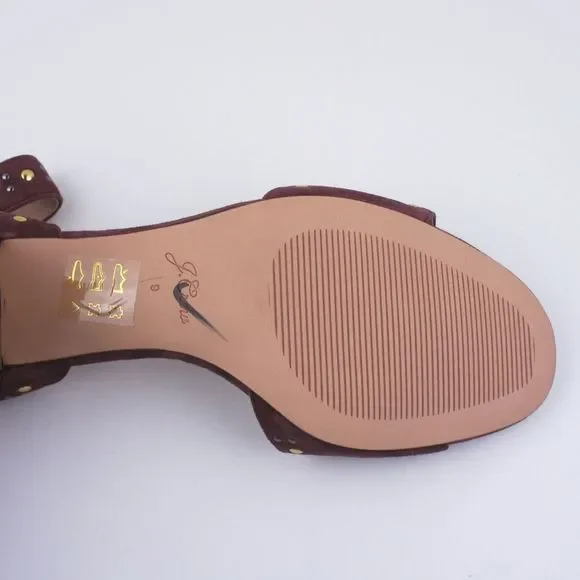 New JCREW Size 9 Penny Ankle Strap Sandals Studded Suede - Picture 4 of 4